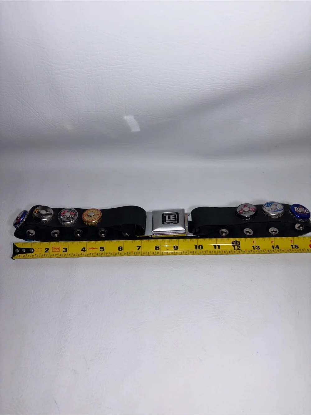 Vintage LE LittleEarth Bottle Cap Seat Belt Buckle Belt Size Medium